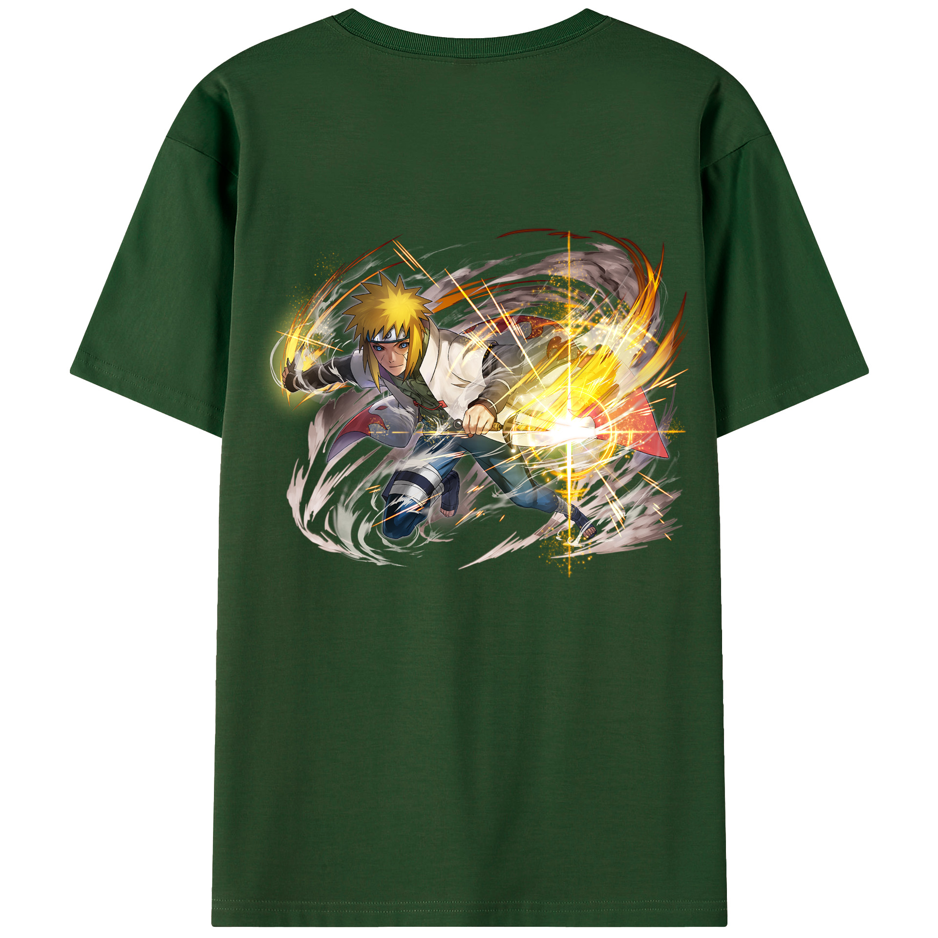 （画像用） NARUTO -ナルト- 波風 ミナト Namikaze Minato 綿100％半袖Tシャツ（背面プリント）